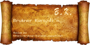 Brukner Kurszán névjegykártya